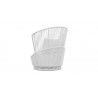 Azzurro Palma Swivel Club Chair In Matte White Aluminum Frame And White Mist All-Weather Texteline Rope - Back Angled