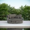 Azzurro Palma Day Bed With Matte Charcoal Aluminum Frame And Mocha Mist All-Weather Texteline Rope - Lifestyle