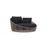 Azzurro Palma Day Bed With Matte Charcoal Aluminum Frame And Mocha Mist All-Weather Texteline Rope - Angled