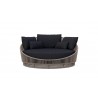 Azzurro Palma Day Bed With Matte Charcoal Aluminum Frame And Mocha Mist All-Weather Texteline Rope - Front