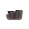 Azzurro Palma Day Bed With Matte Charcoal Aluminum Frame And Mocha Mist All-Weather Texteline Rope - Back Angled