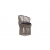 Azzurro Palma Swivel Dining Chair With Matte Charcoal luminum Frame And Mocha Mist All-Weather Texteline Rope - Angled