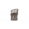 Azzurro Palma Swivel Dining Chair With Matte Charcoal luminum Frame And Mocha Mist All-Weather Texteline Rope - Back Angled