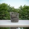 Azzurro Palma Swivel Club Chair In Matte Charcoal Aluminum Frame And Mocha Mist All-Weather Texteline Rope - Lifestyle