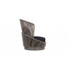 Azzurro Palma Swivel Club Chair In Matte Charcoal Aluminum Frame And Mocha Mist All-Weather Texteline Rope - Side