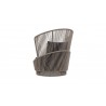 Azzurro Palma Swivel Club Chair In Matte Charcoal Aluminum Frame And Mocha Mist All-Weather Texteline Rope - Back Angled