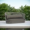 Azzurro Palma 3 Seat Sofa In Matte Charcoal Aluminum Frame And Mocha All-Weather Texteline Rope - Lifestyle