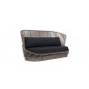Azzurro Palma 3 Seat Sofa In Matte Charcoal Aluminum Frame And Mocha All-Weather Texteline Rope - Angled