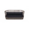 Azzurro Palma 3 Seat Sofa In Matte Charcoal Aluminum Frame And Mocha All-Weather Texteline Rope - Front