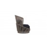 Azzurro Palma 3 Seat Sofa In Matte Charcoal Aluminum Frame And Mocha All-Weather Texteline Rope - Side