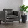 Sunpan Richmond Armchair - Brentwood Charcoal Leather - Lifestyle