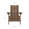 DecoScapes PollyOutdoor Adirondack Chair - Front with Dimension