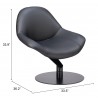 Zuo Modern Poole Accent Chair Black - Seat Dimensions