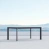 Azzurro Living Porto Rectangular Dining Table With Matte Charcoal Aluminum Frame And Matte Charcoal Aluminum - Lifestyle