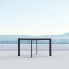 Azzurro Living Porto Square Dining Table With Matte Charcoal Aluminum Frame And Matte Charcoal Aluminum - Lifestyle