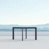 Azzurro Living Porto Square Dining Table With Matte Charcoal Aluminum Frame And Matte Charcoal Aluminum - Lifestyle - Azzurro Living Porto Square Dining Table With Matte Charcoal Aluminum Frame And Matte Charcoal Aluminum - Lifestyle