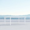 Azzurro Living Porto Rectangular Dining Table With Matte White Aluminum Frame And Matte White Aluminum - Lifestyle