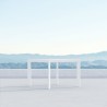 Azzurro Living Porto Square Dining Table With Matte White Aluminum Frame And Matte White Aluminum - Lifestyle