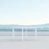 Azzurro Living Porto Square Dining Table With Matte White Aluminum Frame And Matte White Aluminum - Lifestyle - Azzurro Living Porto Square Dining Table With Matte White Aluminum Frame And Matte White Aluminum - Lifestyle