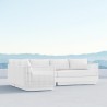 Azzurro Living Porto 3-Set Sectional with Arm Sofa and Ottoman - White White