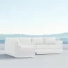 Azzurro Living Porto 3-Set Sectional with Arm Sofa and Ottoman - White White - Azzurro Living Porto 3-Set Sectional with Arm Sofa and Ottoman - White White