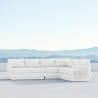 Azzurro Living Porto 3-Set Sectional with Arm Sofa and Ottoman - White