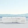 Azzurro Living Porto 3-Set Sectional with Arm Sofa and Ottoman - White - Azzurro Living Porto 3-Set Sectional with Arm Sofa and Ottoman - White