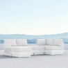 Azzurro Living Porto 3-Set Sectional with Arm Sofa and Ottoman - White 