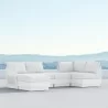 Azzurro Living Porto 3-Set Sectional with Arm Sofa and Ottoman - White  - Azzurro Living Porto 3-Set Sectional with Arm Sofa and Ottoman - White 
