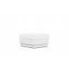 Azzurro Living Porto Ottoman With Matte Aluminum Frame And Pearl Gray All-Weather Rope - Angled View