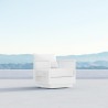 Azzurro Porto Swivel Club Chair In Matte White Frame and Pearl Gray All-Weather Rope - Lifestyle