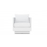 Azzurro Porto Swivel Club Chair In Matte White Frame and Pearl Gray All-Weather Rope - Front