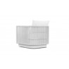 Azzurro Porto Swivel Club Chair In Matte White Frame and Pearl Gray All-Weather Rope - Back Angle