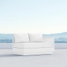 Azzurro Porto Left Arm Sofa In Matte White Aluminum Frame And Pearl Gray All-Weather Rope - Lifestyle