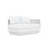 Azzurro Porto Left Arm Sofa In Matte White Aluminum Frame And Pearl Gray All-Weather Rope - Angled