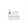 Azzurro Porto Left Arm Sofa In Matte White Aluminum Frame And Pearl Gray All-Weather Rope - Side