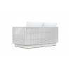 Azzurro Porto Left Arm Sofa In Matte White Aluminum Frame And Pearl Gray All-Weather Rope - Back Angled