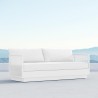 Azzurro Porto 3 Seat Sofa With Matte White Aluminum Frame And Pearl Gray All-Weather Rope - Lifestyle