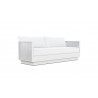 Azzurro Porto 3 Seat Sofa With Matte White Aluminum Frame And Pearl Gray All-Weather Rope - Angled