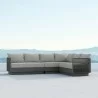 Azzurro Living Porto 3-Set Sectional with Arm Sofa and Ottoman - Azzurro Living Porto 3-Set Sectional with Arm Sofa and Ottoman