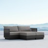 Azzurro Living Porto 3-Set Sectional with Arm Sofa and Ottoman - Charcoal