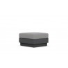 Azzurro Living Porto Ottoman With Matte Charcoal Aluminum Frame And Ash All-Weather Rope - Angled View