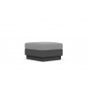 Azzurro Living Porto Ottoman With Matte Charcoal Aluminum Frame And Ash All-Weather Rope - Angled