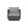 Azzurro Porto Swivel Club Chair In Matte Charcoal Frame and Ash All-Weather Rope - Front