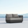 Azzurro Porto Left Arm Sofa In Matte Charcoal Aluminum Frame And Ash All-Weather Rope - Lifestyle
