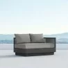 Azzurro Porto Left Arm Sofa In Matte Charcoal Aluminum Frame And Ash All-Weather Rope - Lifestyle - Azzurro Porto Left Arm Sofa In Matte Charcoal Aluminum Frame And Ash All-Weather Rope - Lifestyle