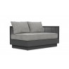 Azzurro Porto Left Arm Sofa In Matte Charcoal Aluminum Frame And Ash All-Weather Rope - Angled