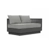 Azzurro Porto Left Arm Sofa In Matte Charcoal Aluminum Frame And Ash All-Weather Rope - Angled - Azzurro Porto Left Arm Sofa In Matte Charcoal Aluminum Frame And Ash All-Weather Rope - Angled