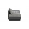 Azzurro Porto Left Arm Sofa In Matte Charcoal Aluminum Frame And Ash All-Weather Rope - Side