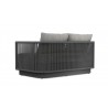 Azzurro Porto Left Arm Sofa In Matte Charcoal Aluminum Frame And Ash All-Weather Rope - Back Angled